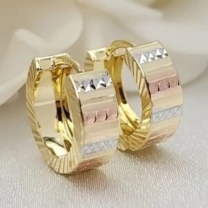 Chic Gold and Silver Tone Hoop Earrings